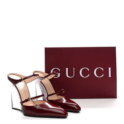 Gucci Regent Calfskin Wedge Mules 39 Rosso Ancora 10 of 10
