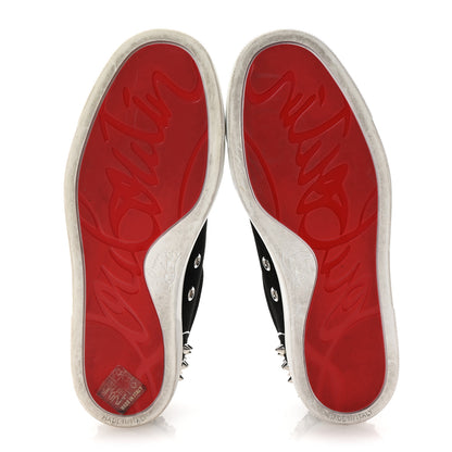 Christian Louboutin Suede Womens Louis Junior Spikes Flat Sneakers 35 Black 6 of 9