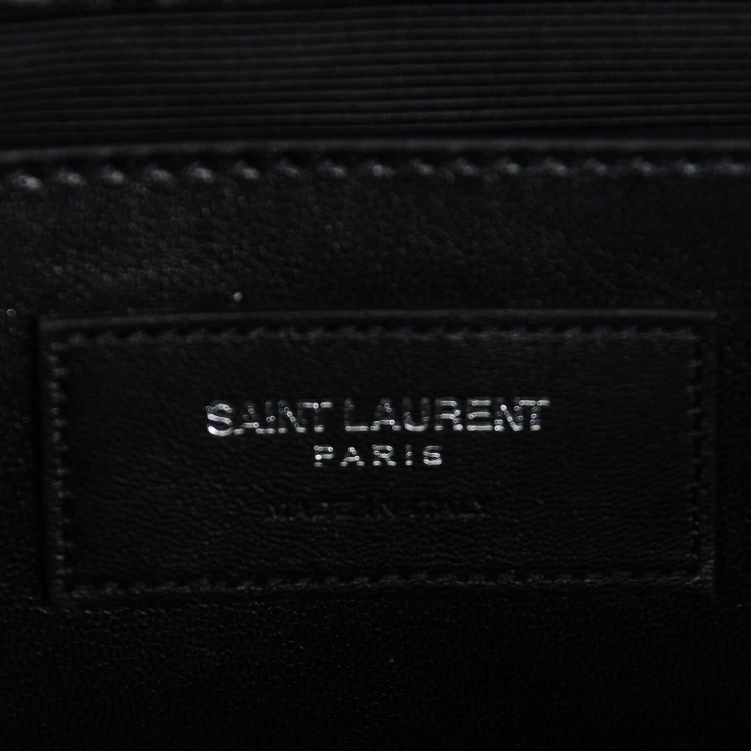 Saint Laurent Calfskin Crocodile Embossed Classic Kate Monogram Clutch Black 7 of 7