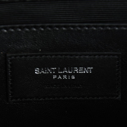Saint Laurent Calfskin Crocodile Embossed Classic Kate Monogram Clutch Black 7 of 7
