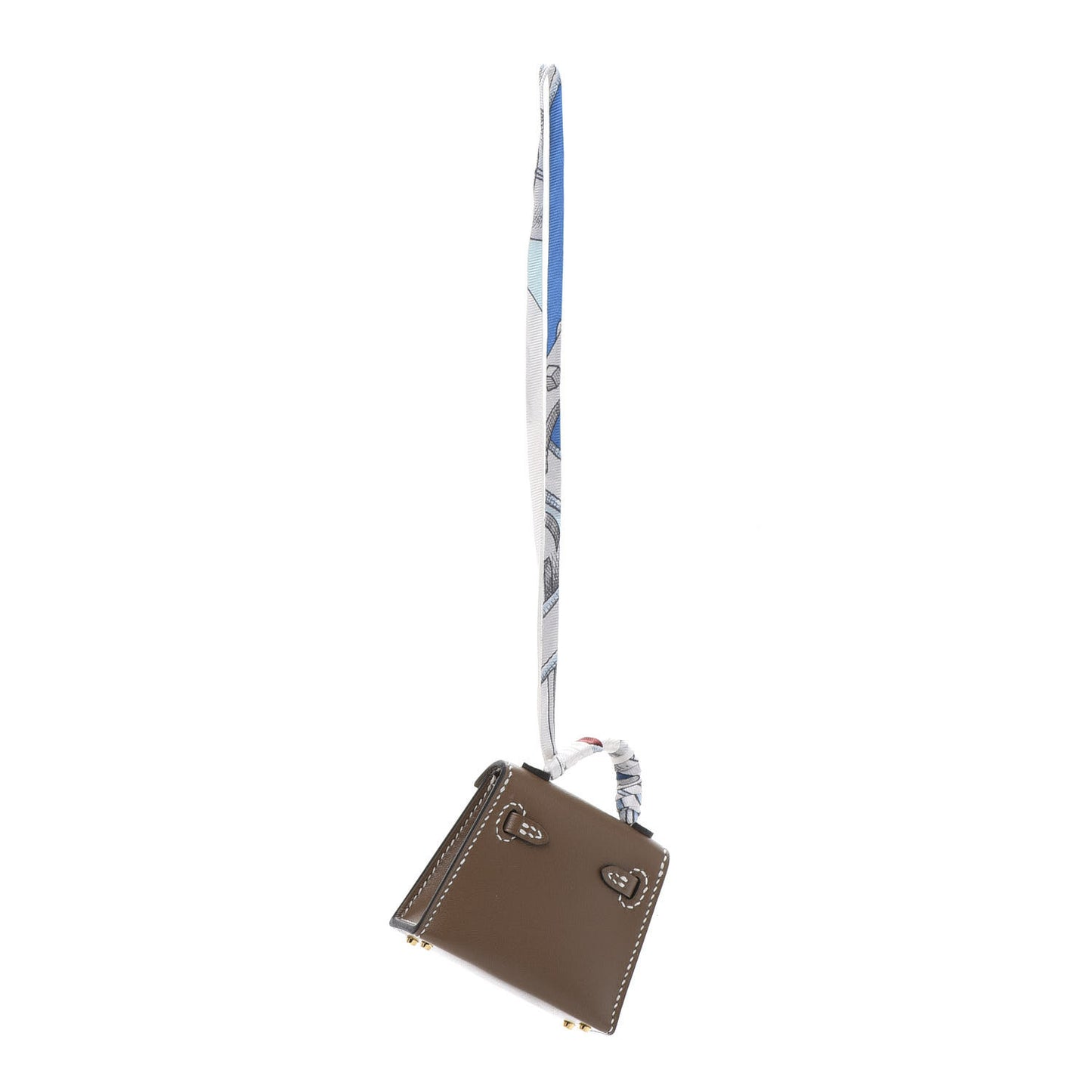 Tadelakt Mini Kelly Twilly Bag Charm Etoupe