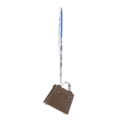 Hermes Tadelakt Mini Kelly Twilly Bag Charm Etoupe 3 of 7