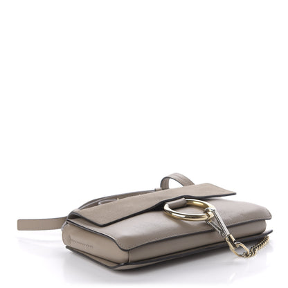 Chloe Suede Calfskin Small Faye Shoulder Bag Motty Grey 4 of 10