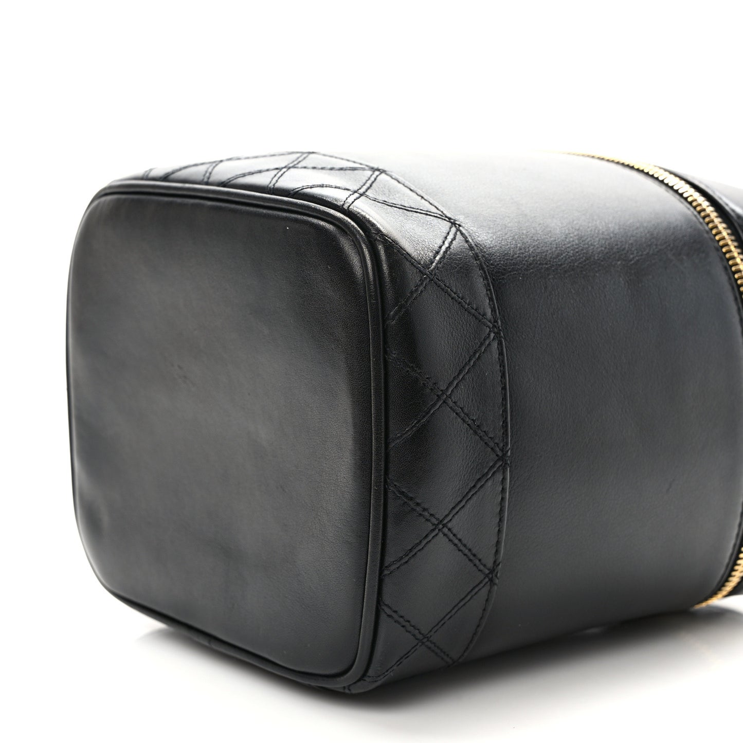 Lambskin Vanity Cosmetic Case Black