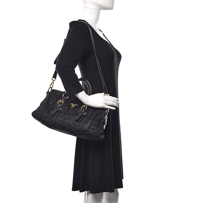 Prada Tessuto Nylon Gaufre Shopping Satchel Black 2 of 18