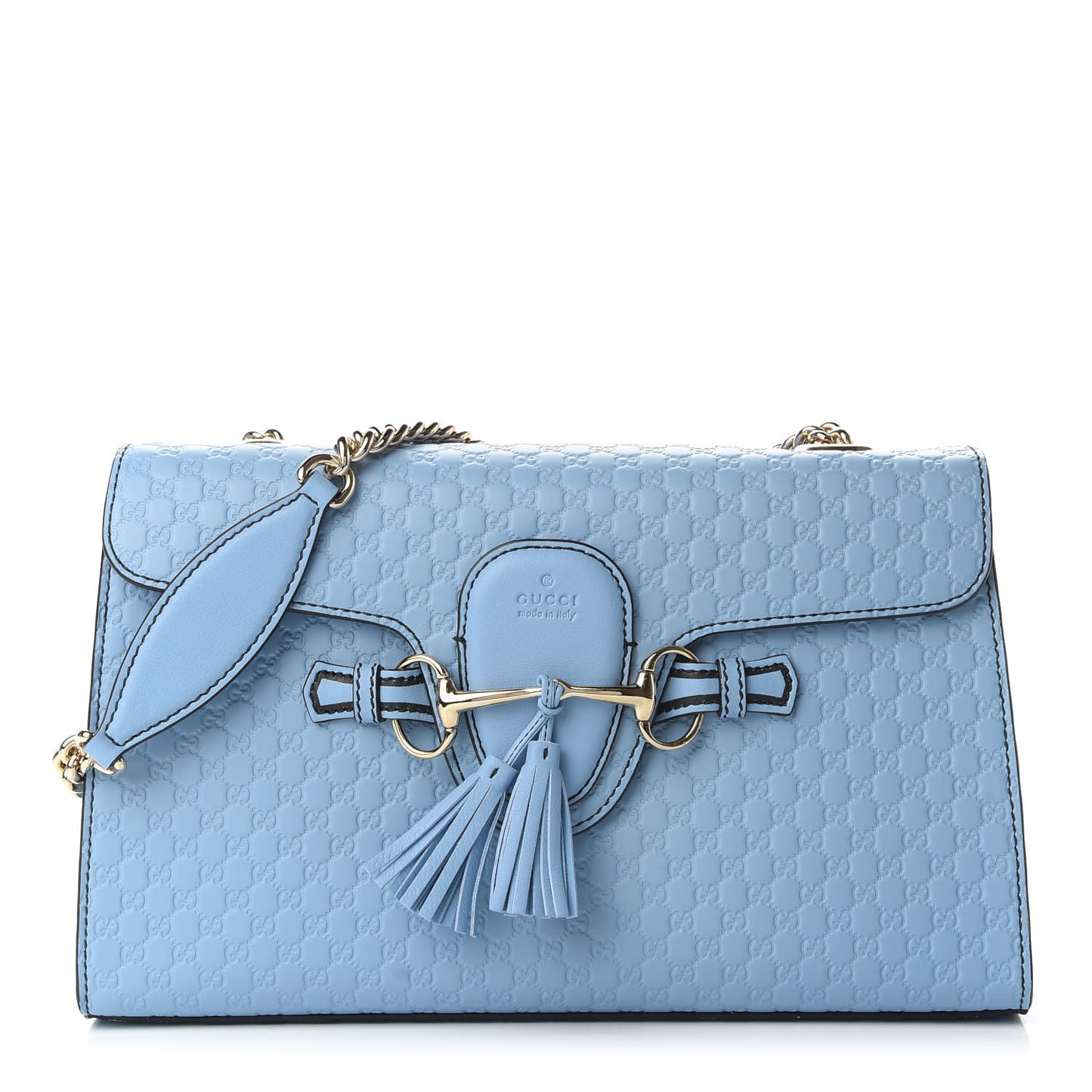 Microguccissima Medium Emily Chain Shoulder Bag Mineral Blue