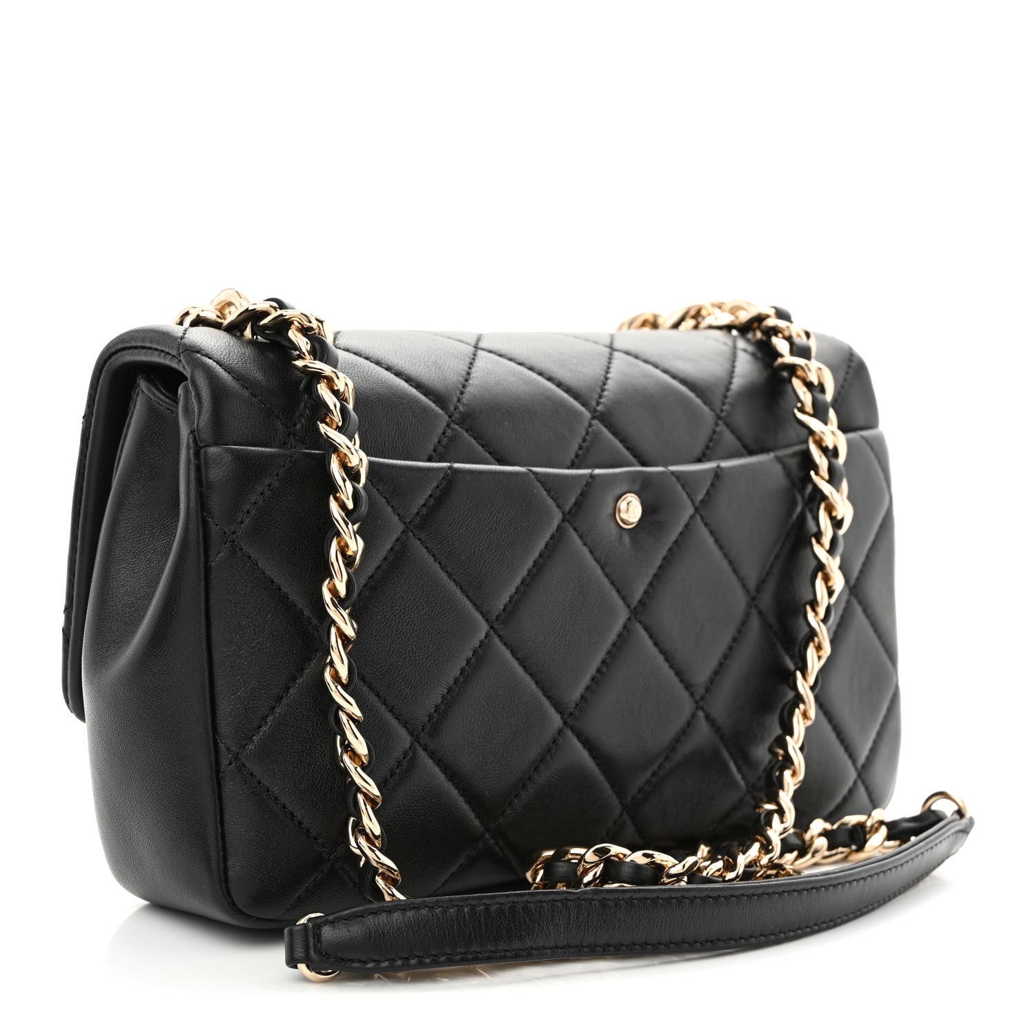 Chanel Lambskin Quilted Resin Bi-Color Chain Flap Bag Black 3 of 11