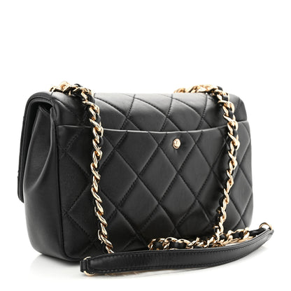 Chanel Lambskin Quilted Resin Bi-Color Chain Flap Bag Black 3 of 11