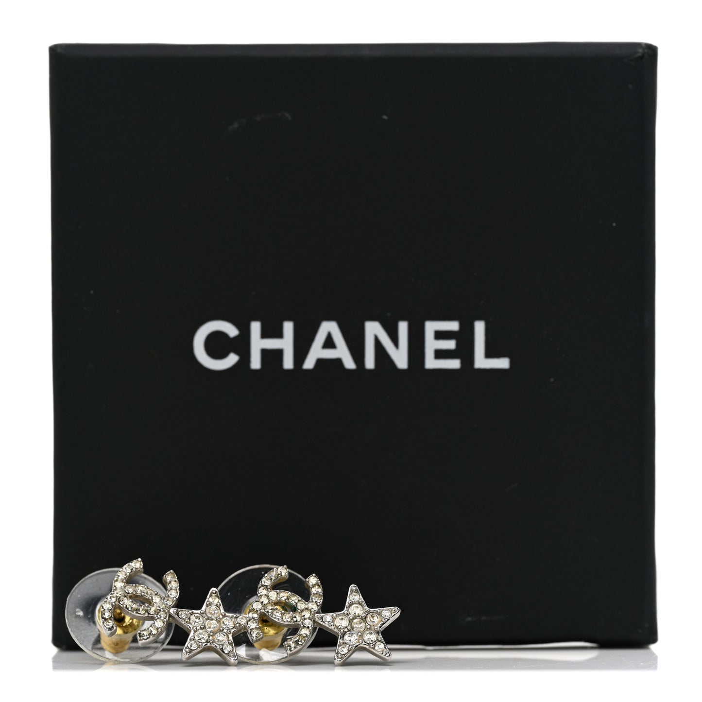 Crystal Starfall Drop CC Earrings Silver