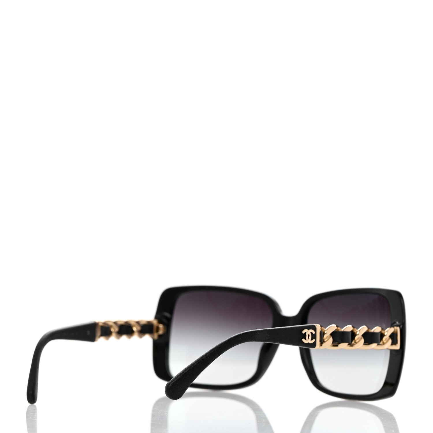 Chanel Acetate Metal Polarized Chain Square Sunglasses 5305 Black 4 of 8