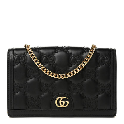Gucci Calfskin GG Matelasse Chain Wallet Black 1 of 9