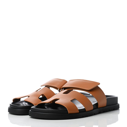 Hermes Calfskin Womens Chypre Sandals 37 Naturel 3 of 9