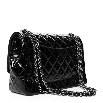 Chanel Patent Quilted Jumbo Double Flap Black 3 of 10