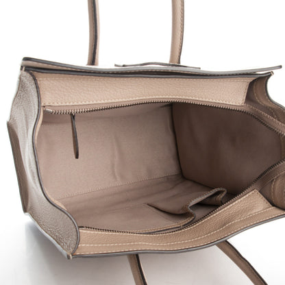 Celine Drummed Calfskin Micro Luggage Dune 5 of 10