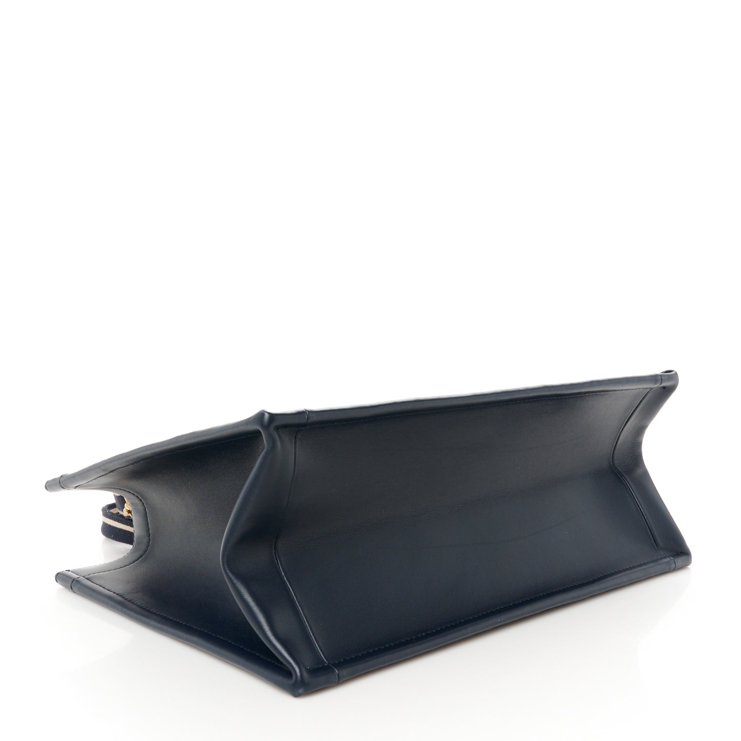 Oblique Calfskin Medium Book Tote With Strap Blue Multicolor