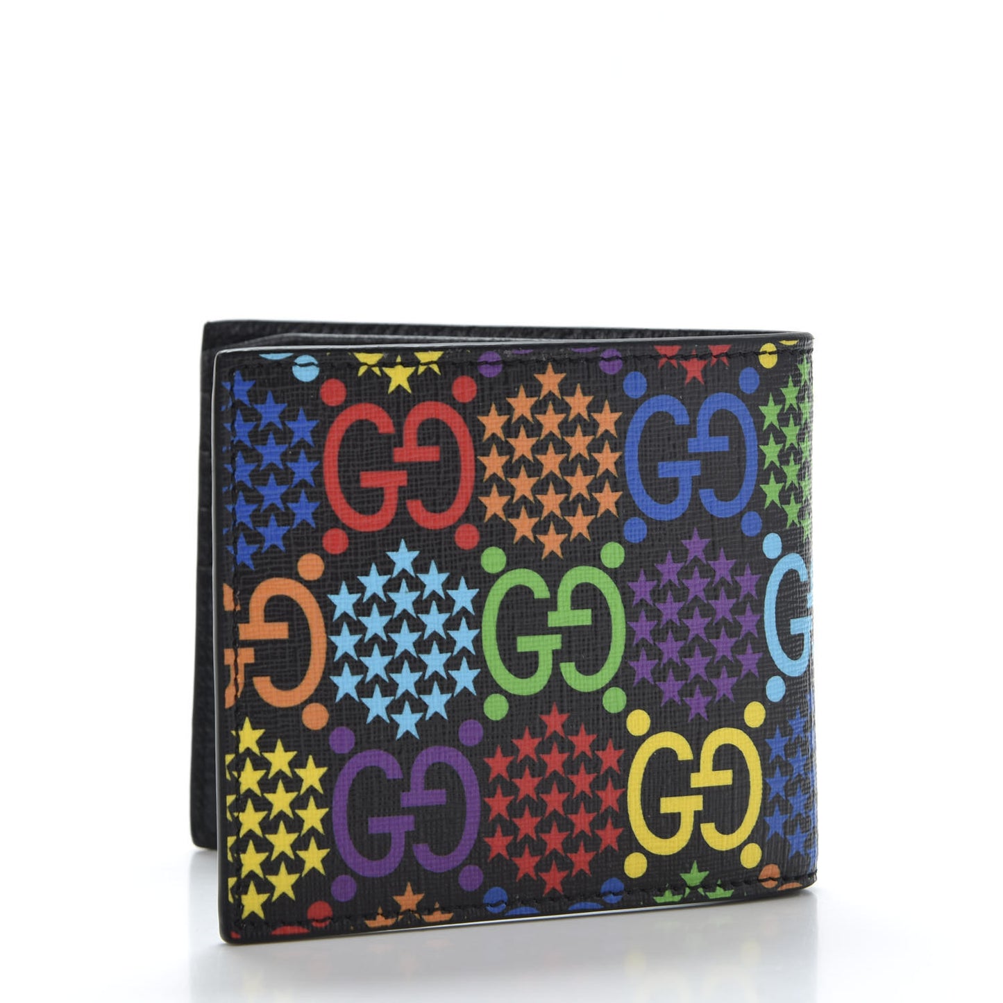 GG Supreme Monogram Psychedelic Bi-Fold Wallet Black Multicolor