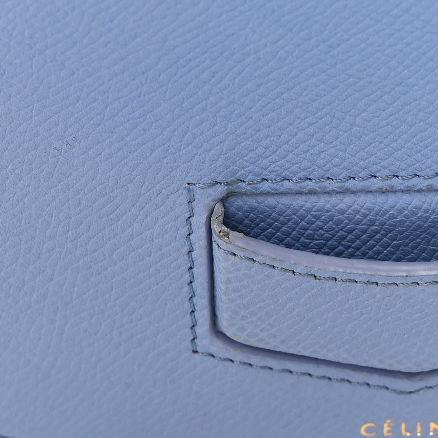 Celine Baby Grained Calfskin Small Trotteur Porcelain 14 of 17