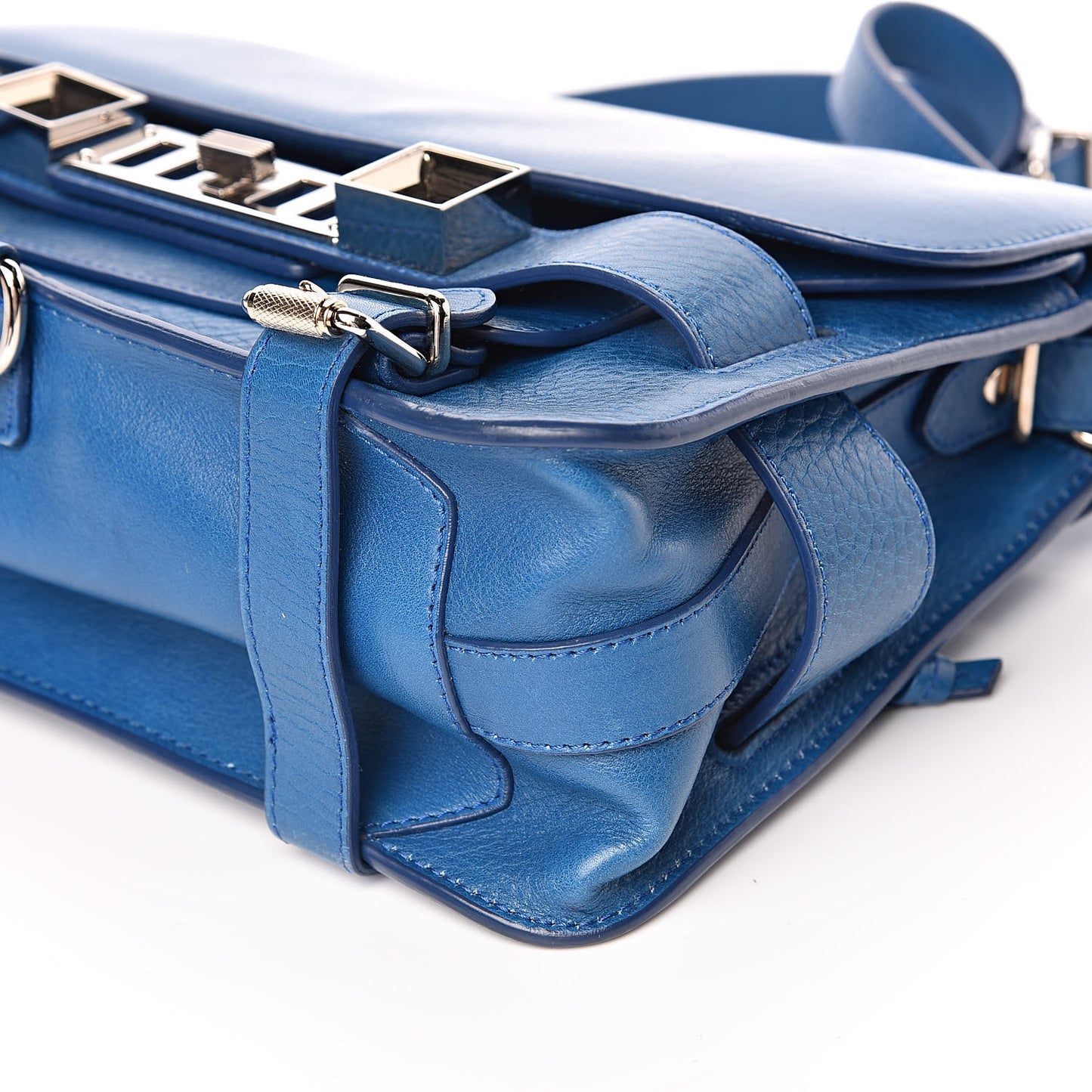 Calfskin PS11 Classic Shoulder Bag Bright Blue