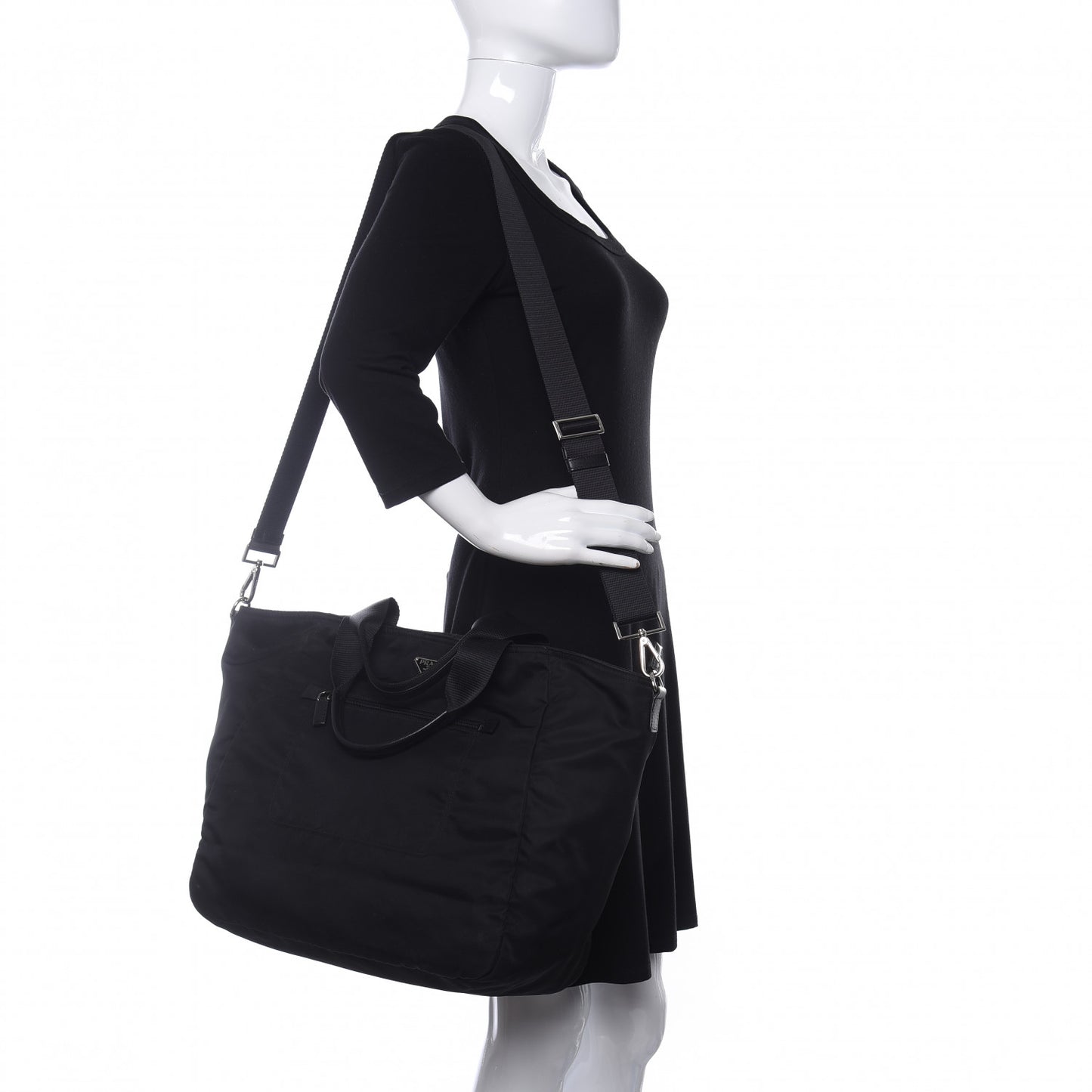 Tessuto Nylon Shopping Tote Black