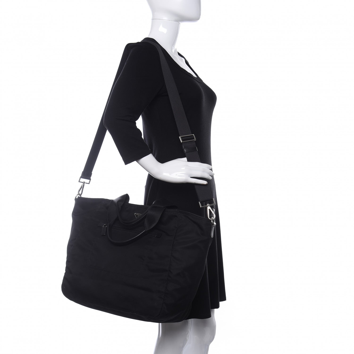 Prada Tessuto Nylon Shopping Tote Black 2 of 11