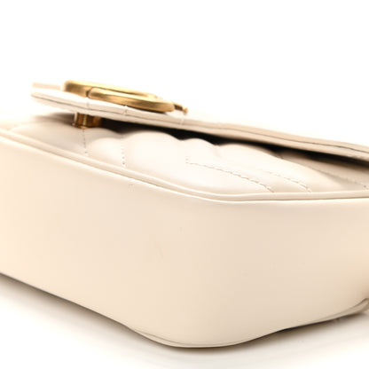 Gucci Calfskin Matelasse Super Mini GG Marmont Shoulder Bag White 10 of 10