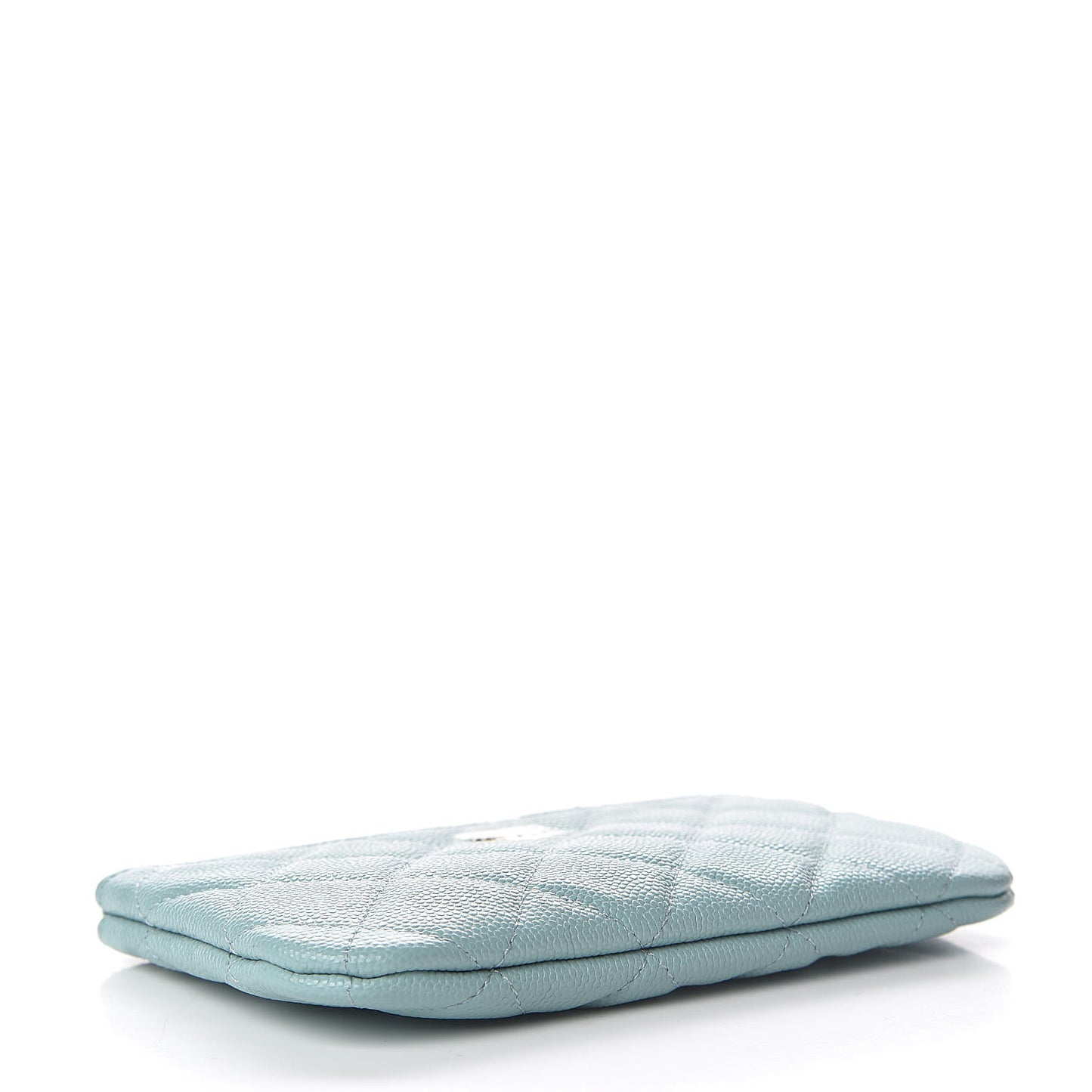 Caviar Quilted Small Cosmetic Case Light Blue