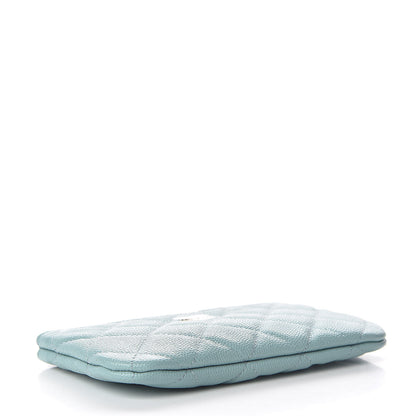 Chanel Caviar Quilted Small Cosmetic Case Light Blue 4 of 8
