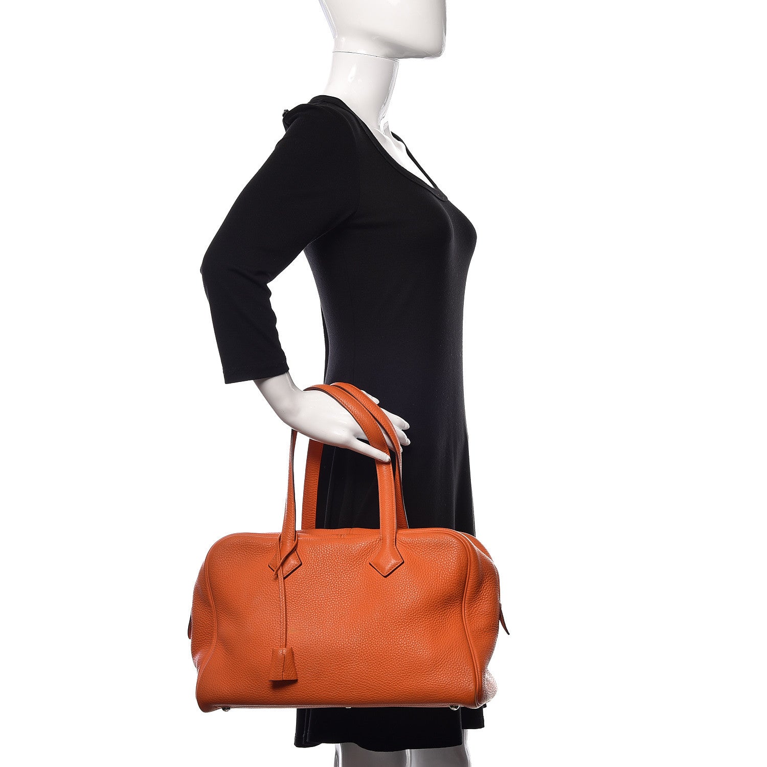 Hermes Taurillon Clemence Victoria II 35 Orange 2 of 10