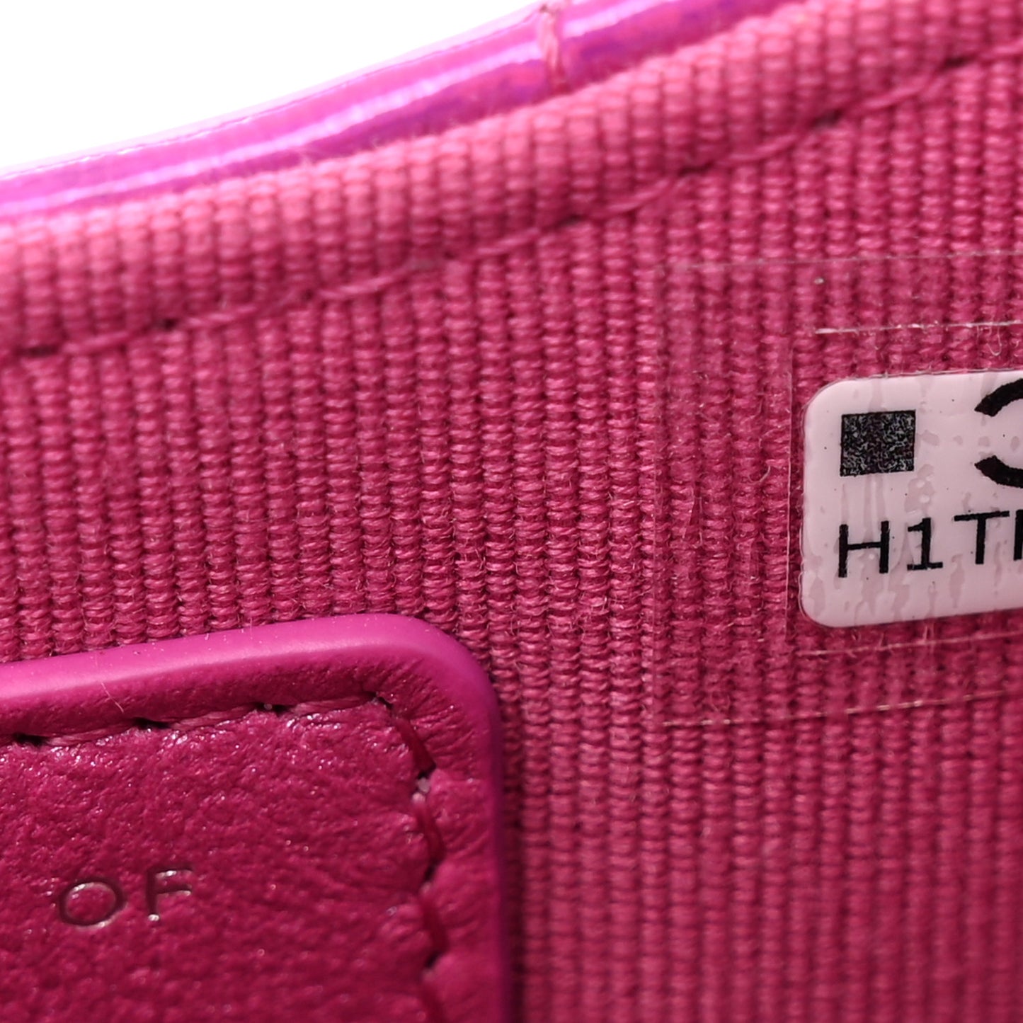 Patent Lambskin Quilted CC Hook Card Holder Pink