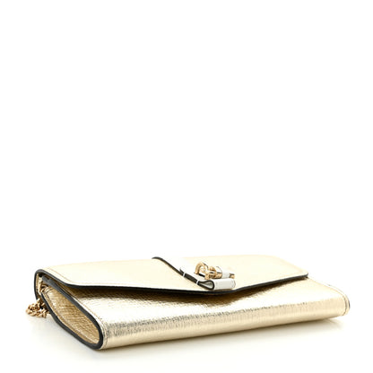 Chloe Metallic Textured Calfskin Aby Wallet on Chain Gold 4 of 11