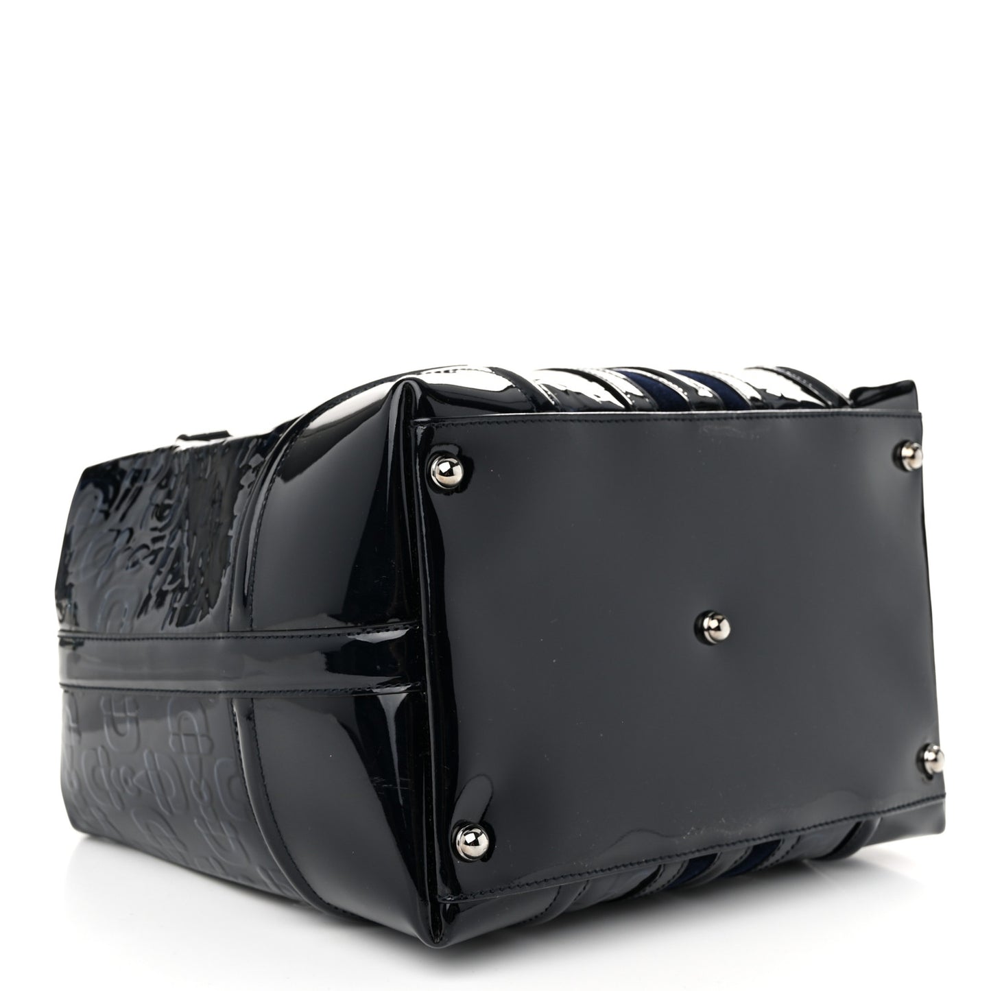 Patent Horsebit Embossed Treasure Boston Black Blue