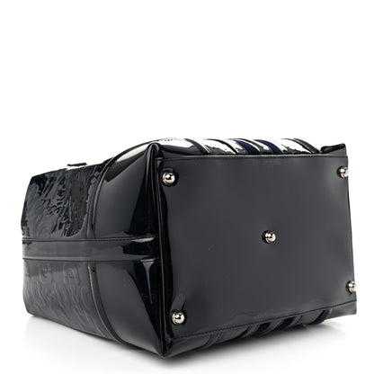 Gucci Patent Horsebit Embossed Treasure Boston Black Blue 3 of 10