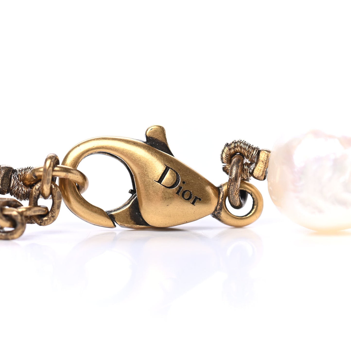 Pearl Long Necklace Gold