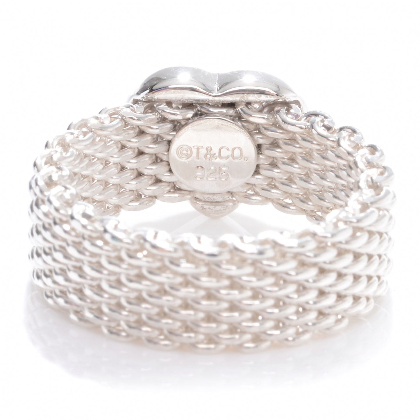 Sterling Silver Heart Mesh Ring 4