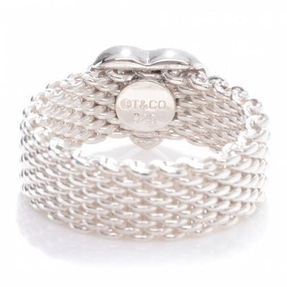 Tiffany Sterling Silver Heart Mesh Ring 4 3 of 5