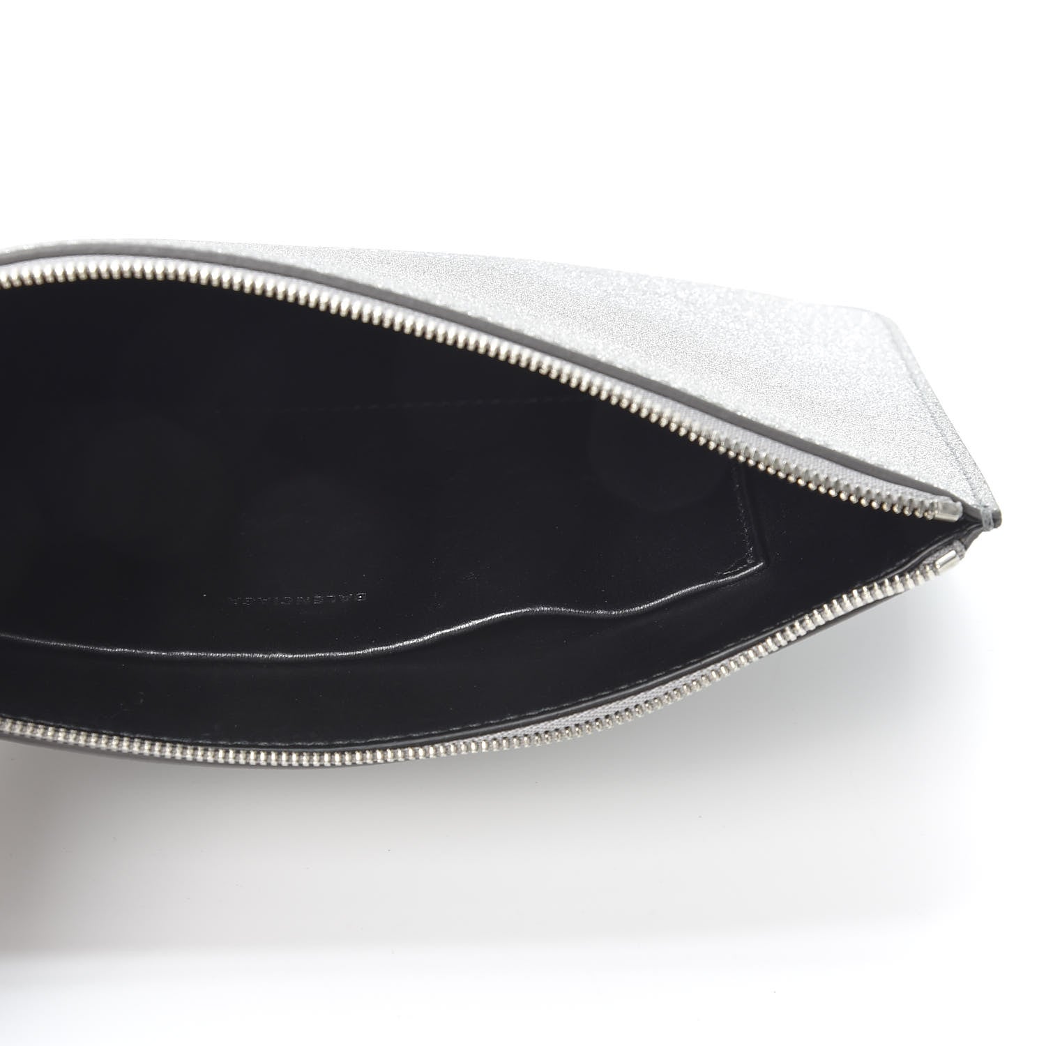 Balenciaga Glitter Calfskin Logo Everyday Pouch M Silver 4 of 7