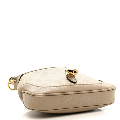 Gucci GG Supreme Monogram Textured Dollar Calfskin Mini Jackie 1961 Hobo Beige Mystic White Oatmeal 4 of 14
