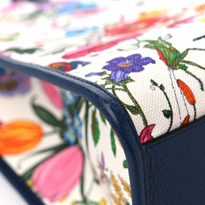 Gucci Canvas Large Flora Tote Navy Multicolor 8 of 12