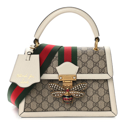 Gucci GG Supreme Monogram Small Queen Margaret Top Handle Bag White 1 of 9