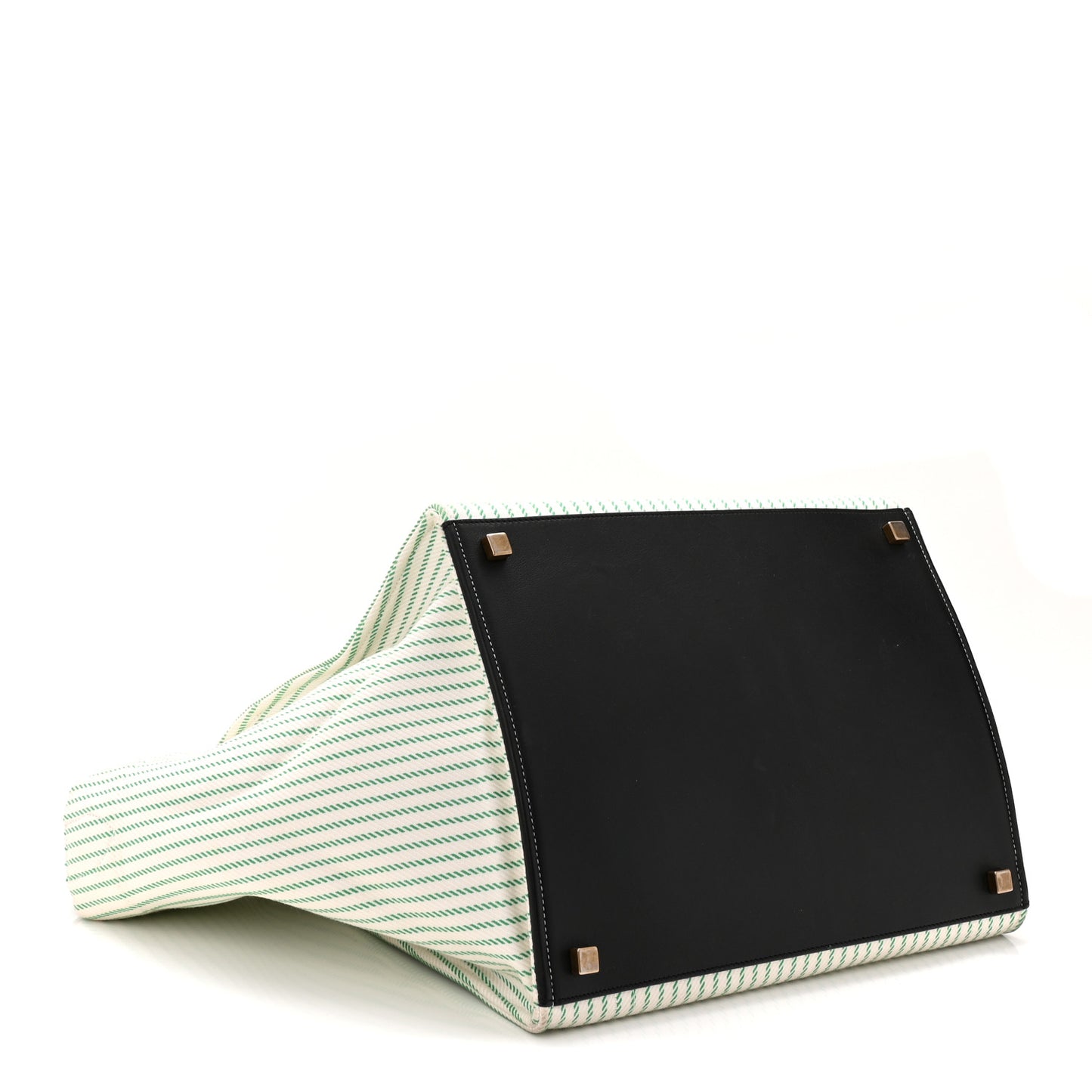 Cotton Canvas Striped Medium Phantom Luggage White Green