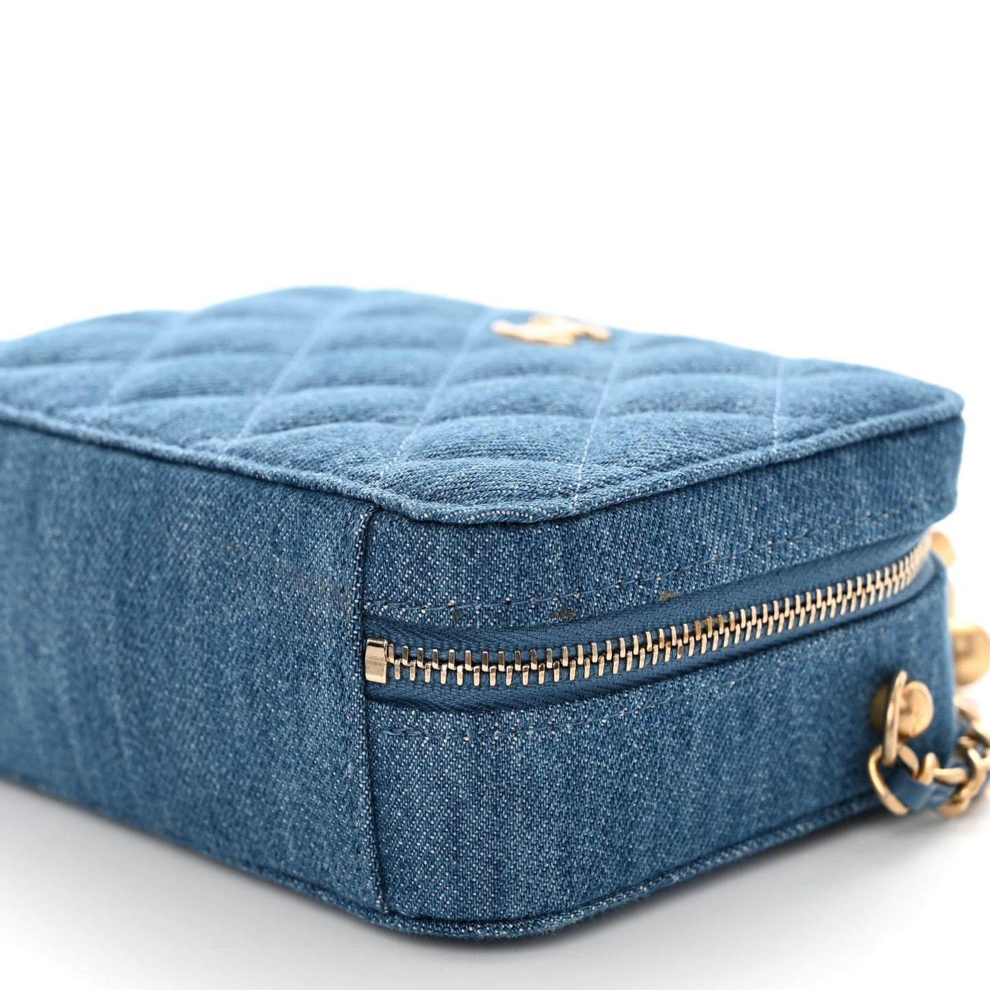 Denim Quilted CC Pearl Crush Camera Case Blue