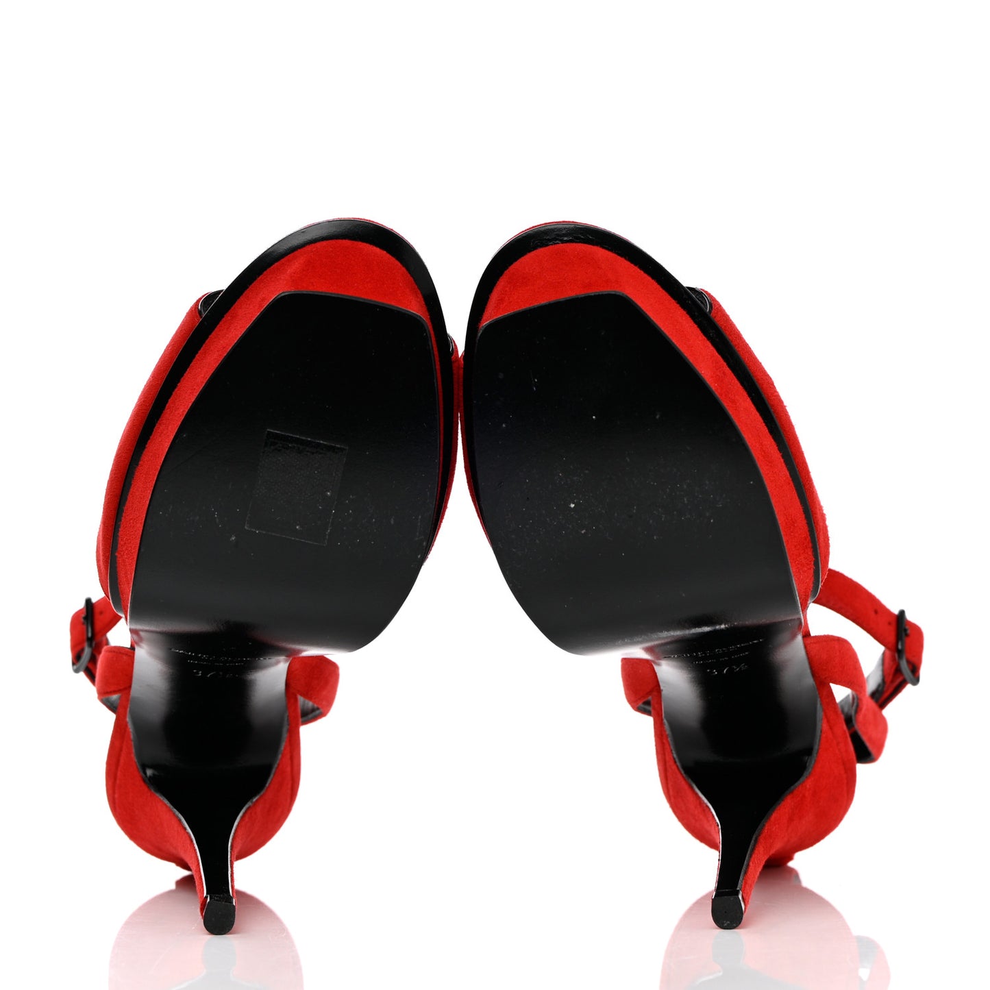 Kid Scamosciato Tribute 105 Open Toe Platform Sandals 37.5 Rouge Eros