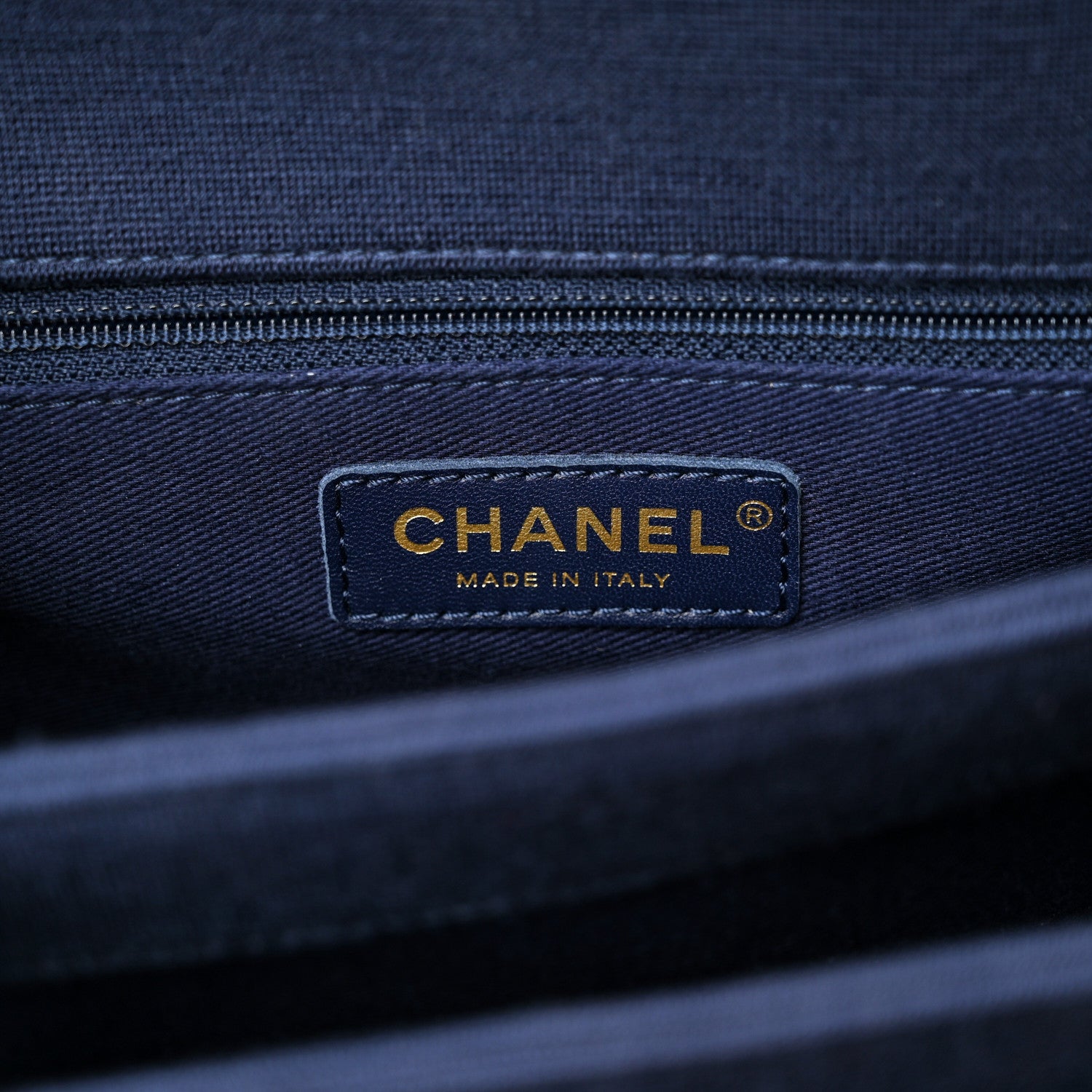 Chanel Jersey Chevron Quilted Medium Trendy CC Dual Handle Flap Bag Navy 6 of 10