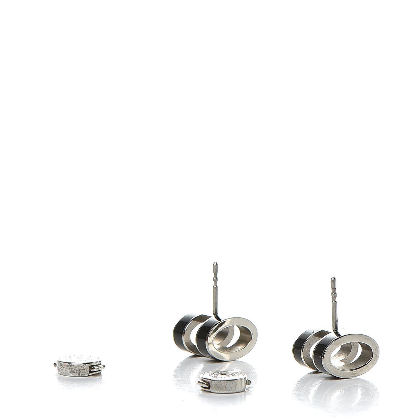 Palladium Lacquered Pop H Earrings Black