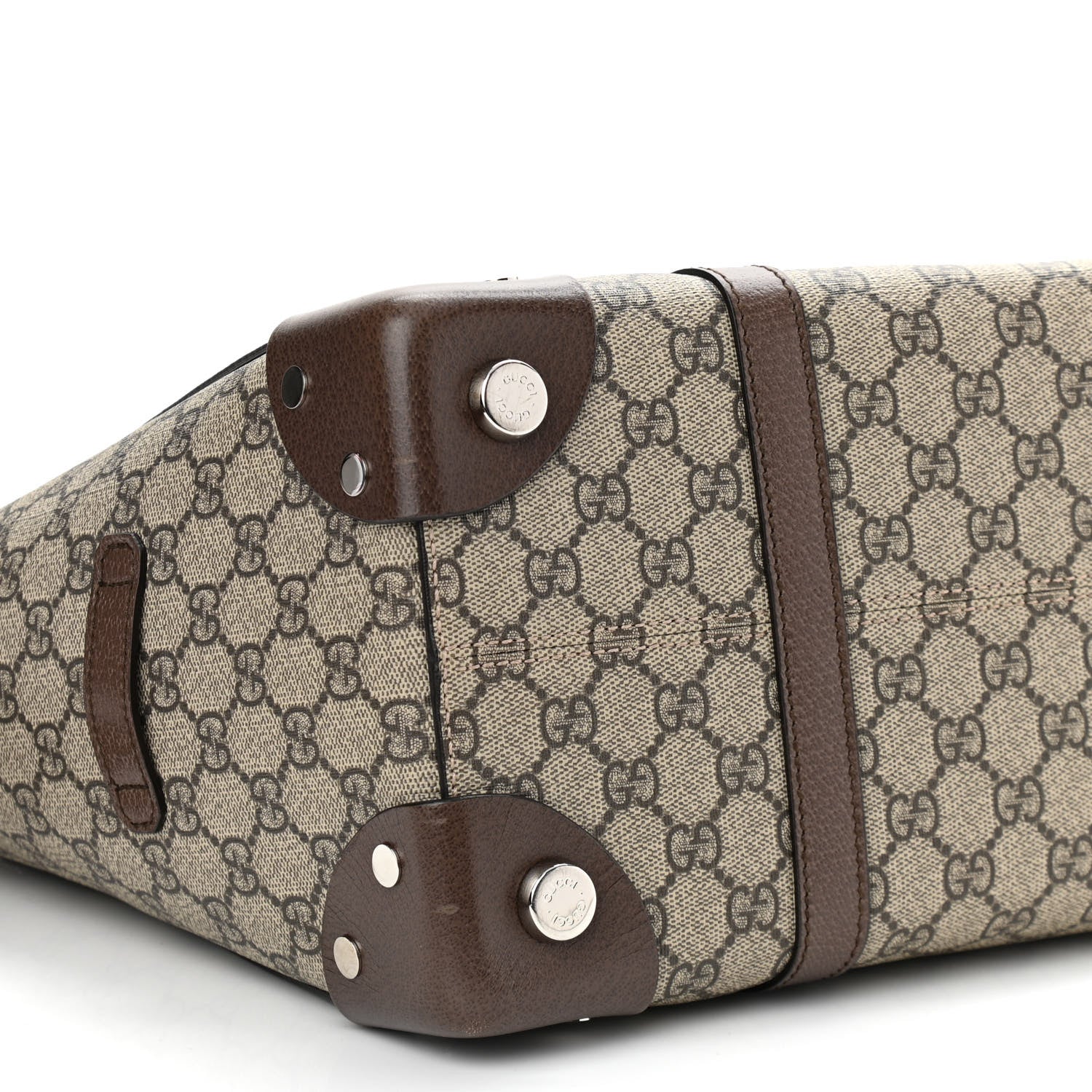 Gucci GG Supreme Monogram Textured Dollar Calfskin Medium Detail Tote Beige Ebony New Acero 9 of 10