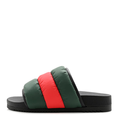Gucci Nylon Web Womens Slide Sandals 35 Black Green Red 1 of 9