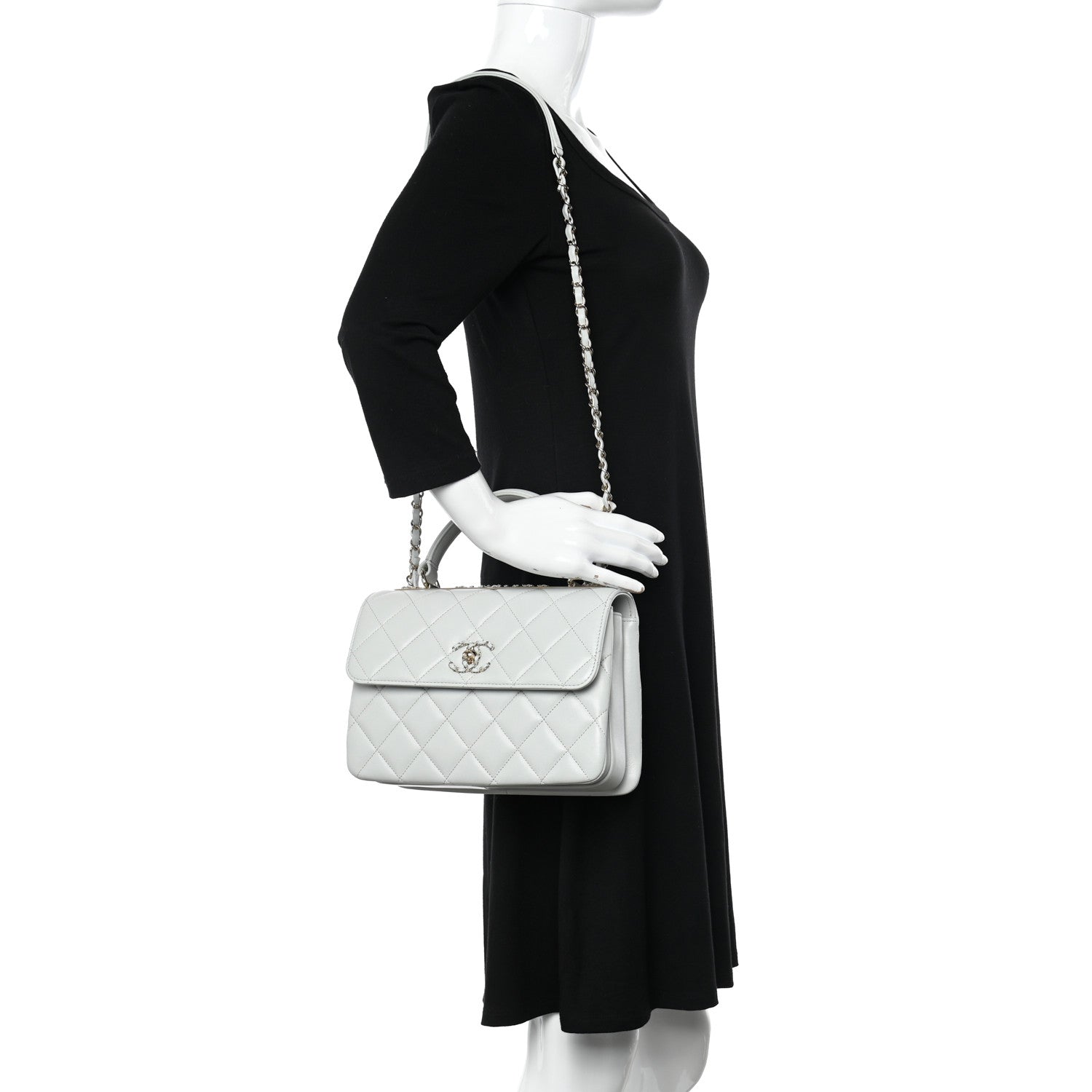 Chanel Lambskin Quilted Small Trendy Chain CC Flap Dual Handle Bag Light Blue 2 of 11