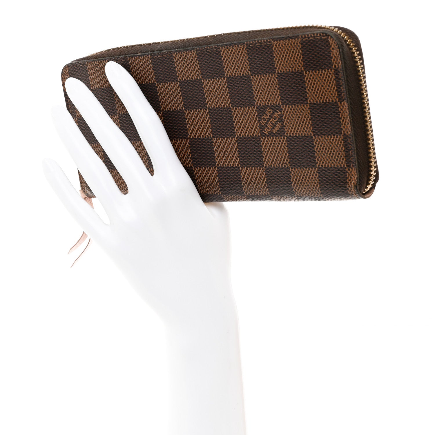 Louis Vuitton Damier Ebene Clemence Wallet Rose Ballerine 2 of 7