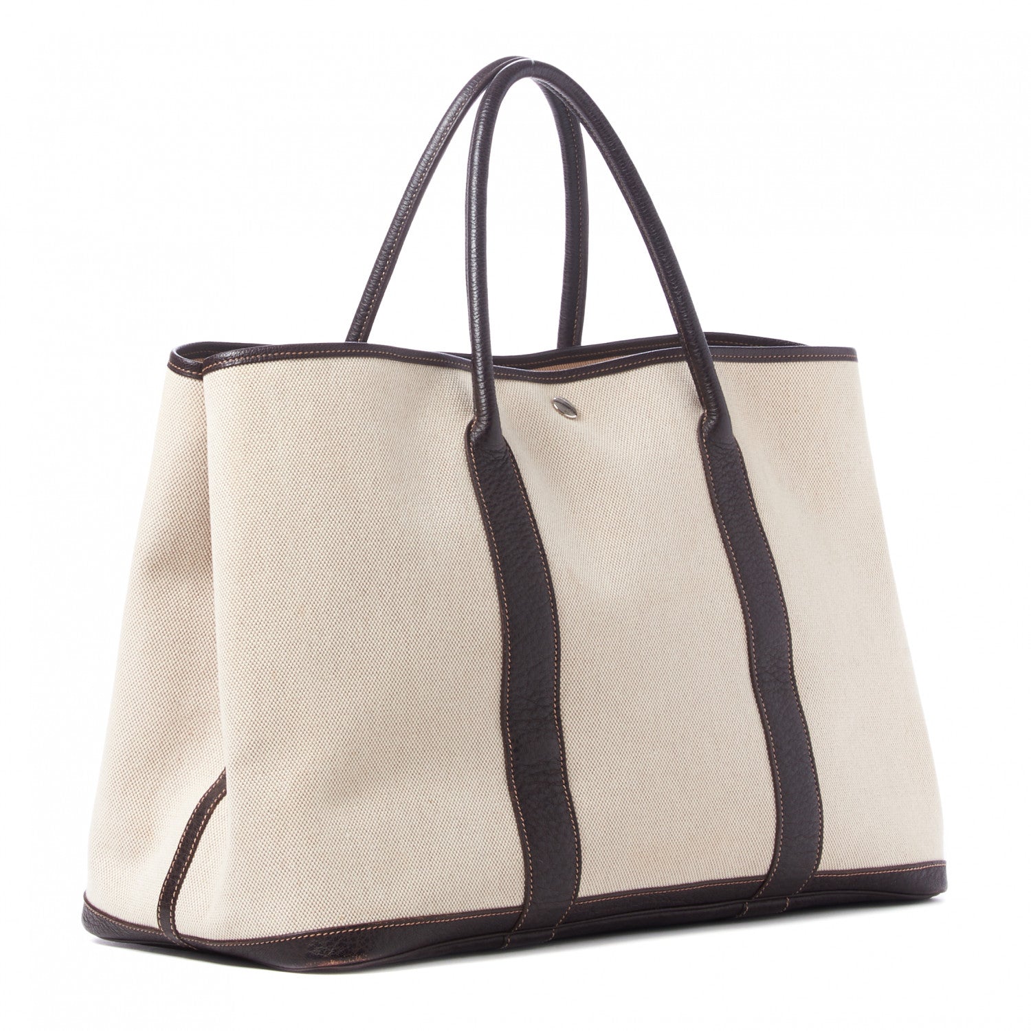 Hermes Toile Buffle Gala Garden Party Tote 49 GM Marron Fonce 2 of 7