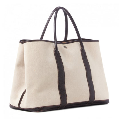 Hermes Toile Buffle Gala Garden Party Tote 49 GM Marron Fonce 2 of 7